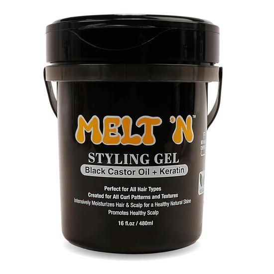 Ebin New York Melt N Black Castor Oil Keratin Styling Gel 480ml