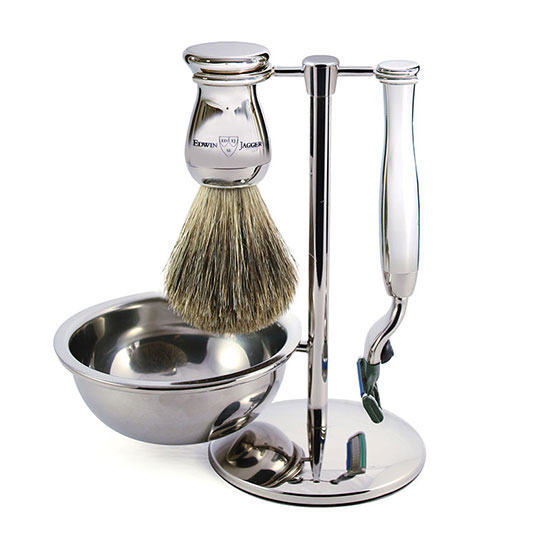 Edwin Jagger Chrome 4 Piece Shaving Set
