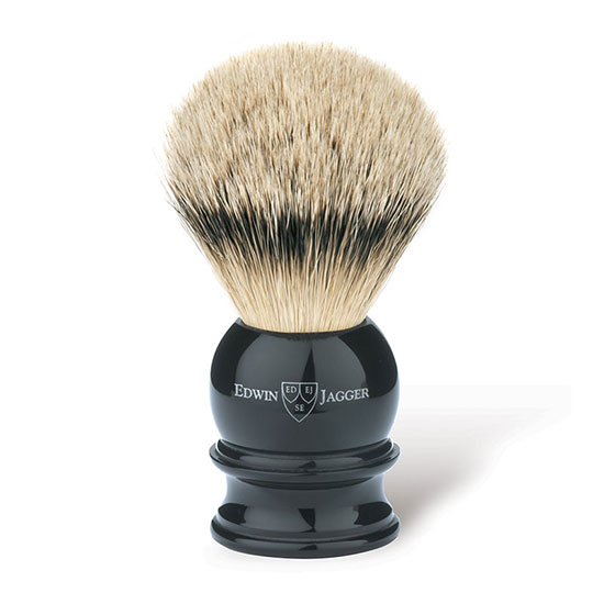 Edwin Jagger Ebony Silver Tip Shaving Brush Medium