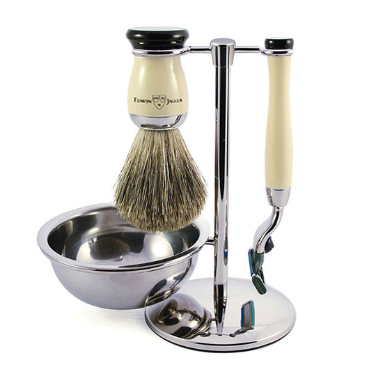 Edwin Jagger Ivory 4 Piece Shaving Set