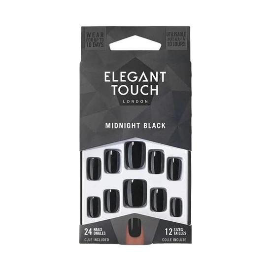 Elegant Touch Black Nail With Glue