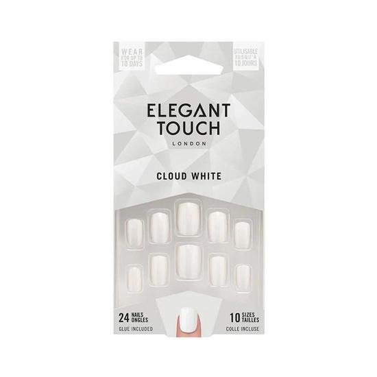 Elegant Touch Cloud White Nail With Glue 24 Nails