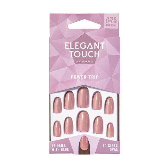Elegant Touch Colour Nails Power Trip Shimmer Dusky Rose