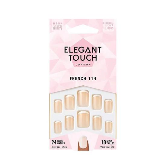 Elegant Touch French 114 Nail With Glue 24 Nails