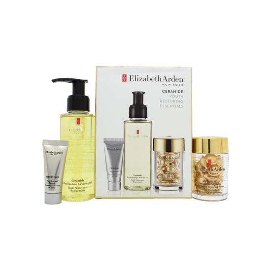 Elizabeth Arden Ceramide Youth Restoring Essentials Gift Set 100ml Cleansing Oil + 5ml Renewal Booster + 30 Serum Capsules