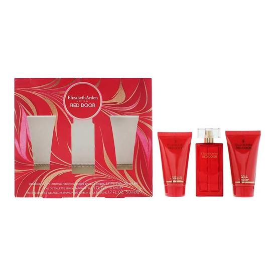 Elizabeth Arden Red Door Eau De Toilette Women's Gift Set Perfume With Body Lotion & Shower Gel