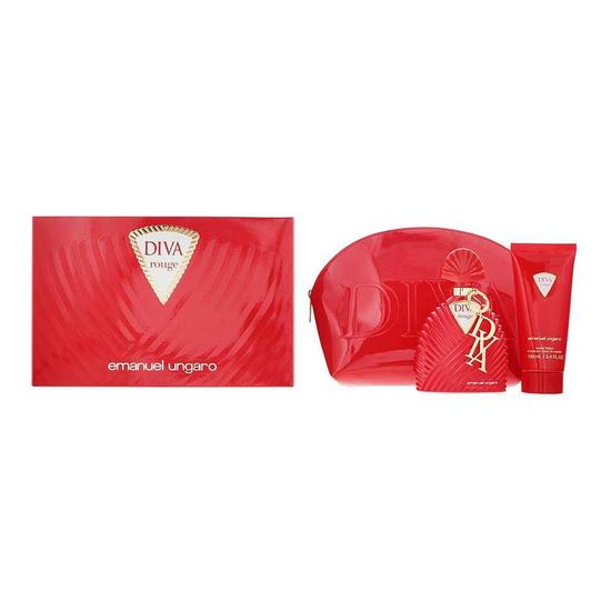 Emanuel Ungaro Diva Rouge Eau De Parfum Body Lotion + Pouch Gift Set 100ml