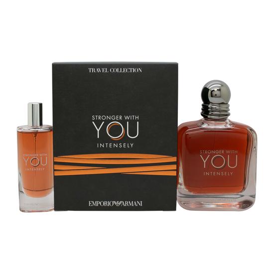 Emporio Armani Stronger With You Intensely Gift Set 100ml Eau De Parfum + 15ml Eau De Parfum