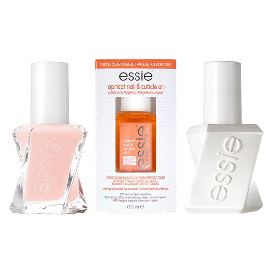 essie Gel Nail Polish & Apricot Cuticle Oil Care Bundle Nude