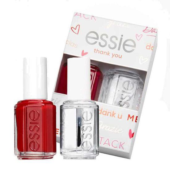 essie Thank You Gift Set Red Nail Polish + Good To Go Top Coat