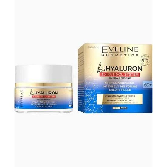 Eveline Bio Hyaluron 3xretinol System Multi Nourishing Cream Filler 60 Plus
