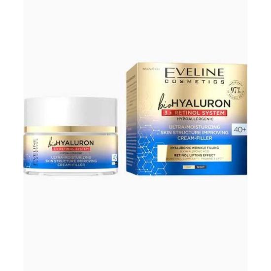 Eveline Bio Hyaluron 3xretinol System Ultra Moisturising Cream Filler 40+