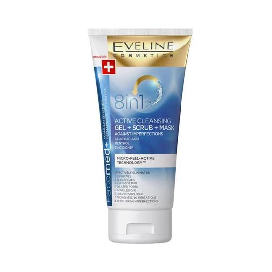 Eveline Facemed 8 In 1 Active Cleansing Gel Scrub Mask 150ml