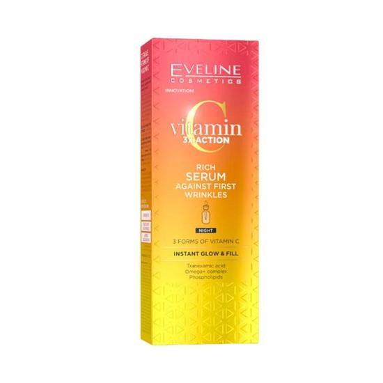 Eveline Vitamin C 3x Rich Night Serum Against First Wrinkles 30 ml