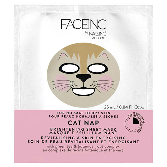 Nails Inc FACEINC By Nails Inc. Cat Nap Brightening Sheet Mask Revitalising & Skin Energising