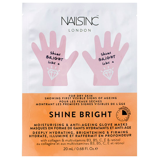 Nails Inc FACEINC By Nails Inc. Shine Bright Moisturising & Anti-Ageing Glove Masks Deeply Hydrating Brightening & Firming