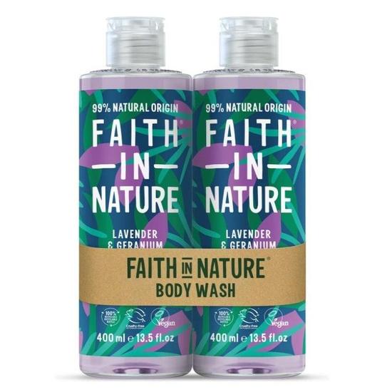Faith in Nature Lavender & Geranium Body Wash Duo 400ml