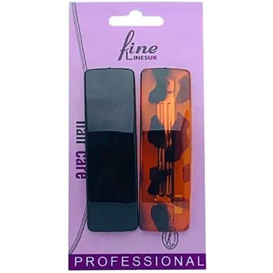 Fine Lines UK Hair Barrette 2pcs / Black/Shell H6064