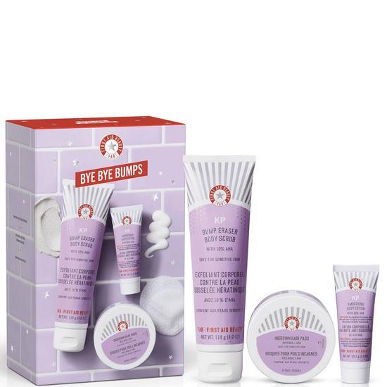 First Aid Beauty Bye Bye Bumps Kit KP Bump Eraser Body Scrub, KP Smoothing Body Lotion & Ingrown Hair Pads