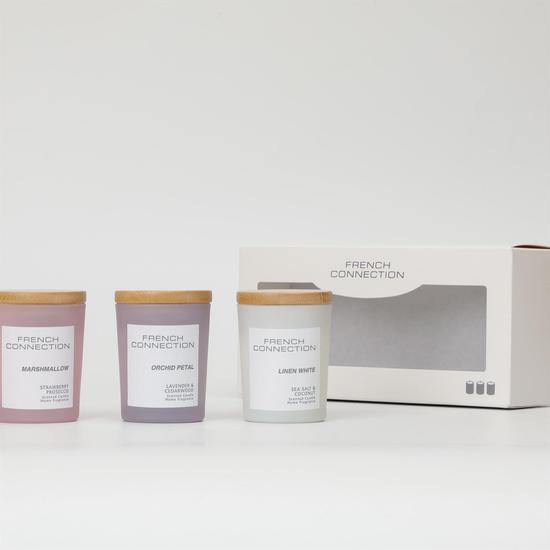 French Connection Pastel Collection Trio Of Candles Gift Set 3