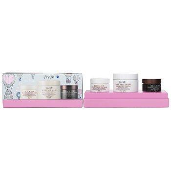 Fresh Face Mask Set: 1x Rose Face Mask 100ml/3.3oz + 1x Black Tea Firming Overnight Mask 30ml/1oz + 1x Black Tea Instant Perfecting Mask 30ml/1oz 3pcs