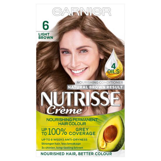 Garnier Nutrisse 6 Light Brown Permanent Hair Dye | Cosmetify