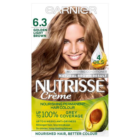 Garnier Nutrisse 6.3 Golden Light Brown Permanent Hair Dye For a Natural Looking Hair Result
