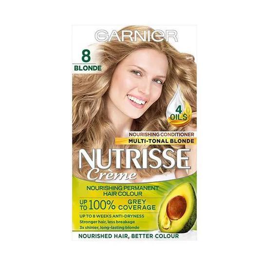 Garnier Nutrisse 8 Blonde Permanent Hair Dye Cosmetify