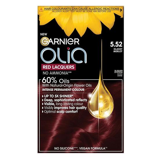 Garnier Olia Red Lacquers Intense Permanent Hair Colour 5.52 Glassy Merlot