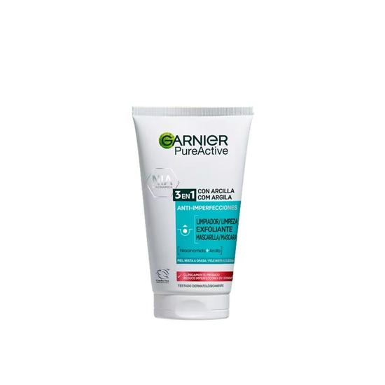 Garnier Pure Active 3-In-1 Clay Anti-Spot Wash Scrub Mask 150ml