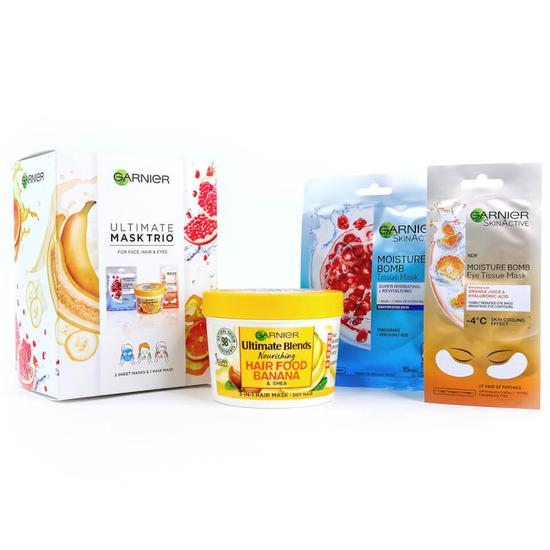 Garnier Ultimate Mask Trio For Face, Hair & Eyes