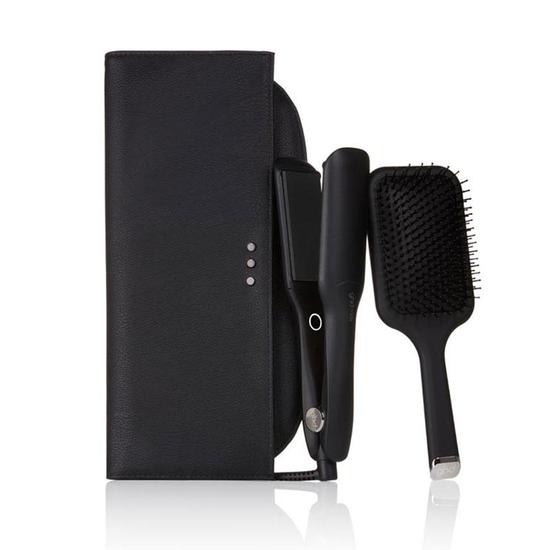 ghd Max Wide Plate Styler Gift Set Wide plate pro styler, paddle brush & heat resistant bag