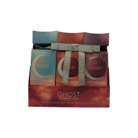 Ghost Mini Cracker Collection 10ml Orb Of Night Eau De Parfum + 10ml Deep Night Eau De Toilette + 5ml Ghost Eau De Toilette + 3 Scrunchies