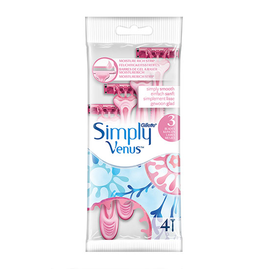 Gillette Simply Venus Disposable Women's Razors x 4