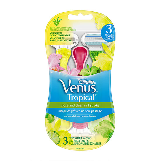 Gillette Venus Tropical Women's Disposable Razors x 3