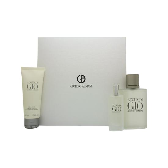 Giorgio Armani Acqua Di Gio Gift Set 100ml Eau De Toilette + 75ml Shower Gel + 15ml Eau De Toilette