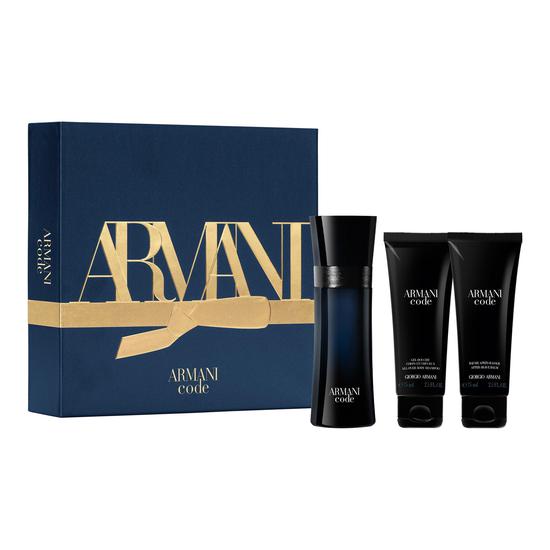 giorgio armani code pour homme eau de toilette gift set 50ml, 75ml body shampoo & 75ml balm