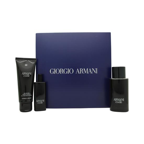 Giorgio Armani Code Pour Homme Gift Set 75ml Eau De Toilette + 75ml Shower Gel + 15ml Eau De Toilette