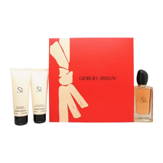 Giorgio Armani Si Gift Set 100ml Eau De Parfum + 75ml Body Lotion + 75ml Shower Gel