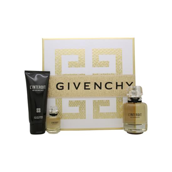 GIVENCHY L'Interdit Gift Set 50ml Eau De Parfum + 75ml Body Lotion + 75ml Shower Gel + 10ml Eau De Parfum