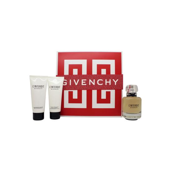 GIVENCHY L'Interdit Gift Set 80ml Eau De Parfum + 75ml Shower Gel + 75ml Body Lotion