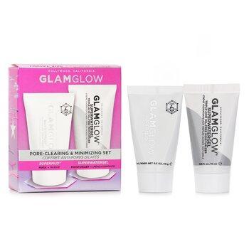GLAMGLOW Pore-Clearing & Minimising Set: Supermud Clearing Treatment 15g + Superwatergel Moisturiser 15ml 2pcs