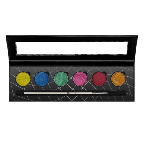 Glisten Cosmetics Rainbow Metallic 6 Pan Palette