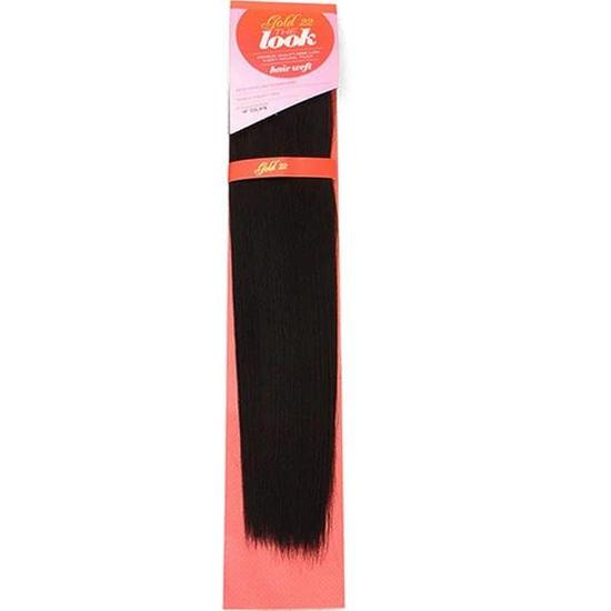 Gold The Look Synthetic Clip On Yaki Hair Extension 5 Pieces