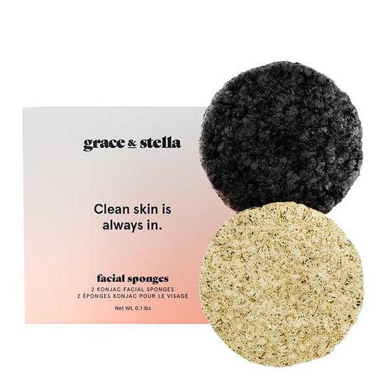 Grace & Stella Konjac Facial Sponge 2 x Konjac Facial Cleansing Sponges