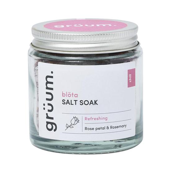 grüum Blota Salt Soak Rose Petal & Rosemary