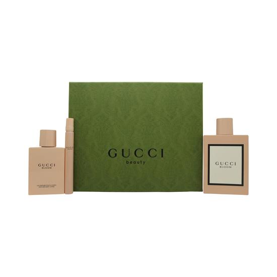 Gucci Bloom Gift Set 100ml Eau De Parfum + 100ml Body Lotion + 10ml Eau De Parfum