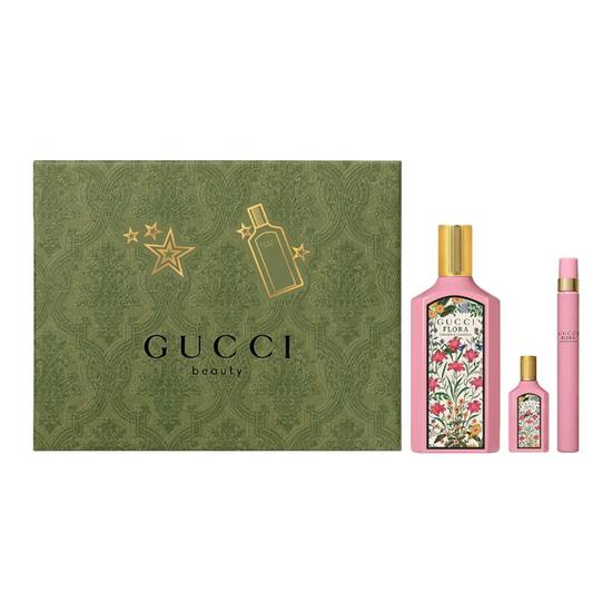 Gucci Flora Gorgeous Gardenia Eau De Parfum Women's Perfume Gift Set With 10ml Pen Spray + 5ml Eau De Parfum