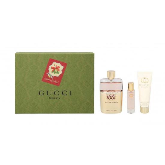 Gucci Guilty Pour Femme Eau De Parfum Gift Set 90ml EDP, 15ml Purse Spray + 50ml Body Lotion