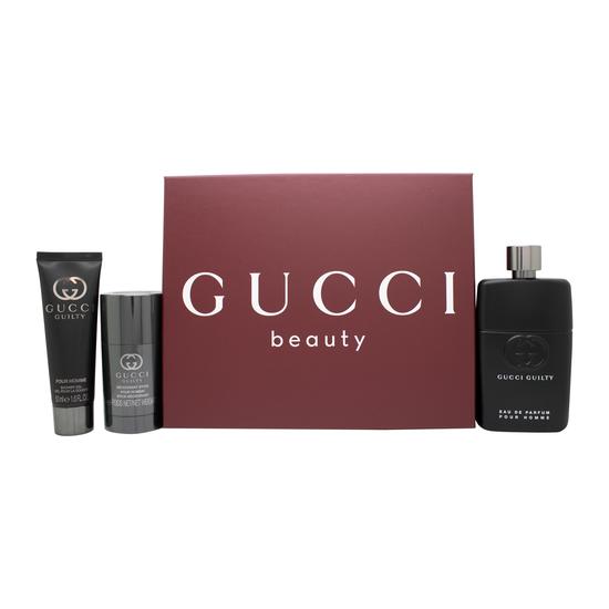 Gucci Guilty Pour Homme Eau De Parfum Gift Set : 90ml Eau De Parfum + 75ml Deodorant Stick + 50ml Shower Gel